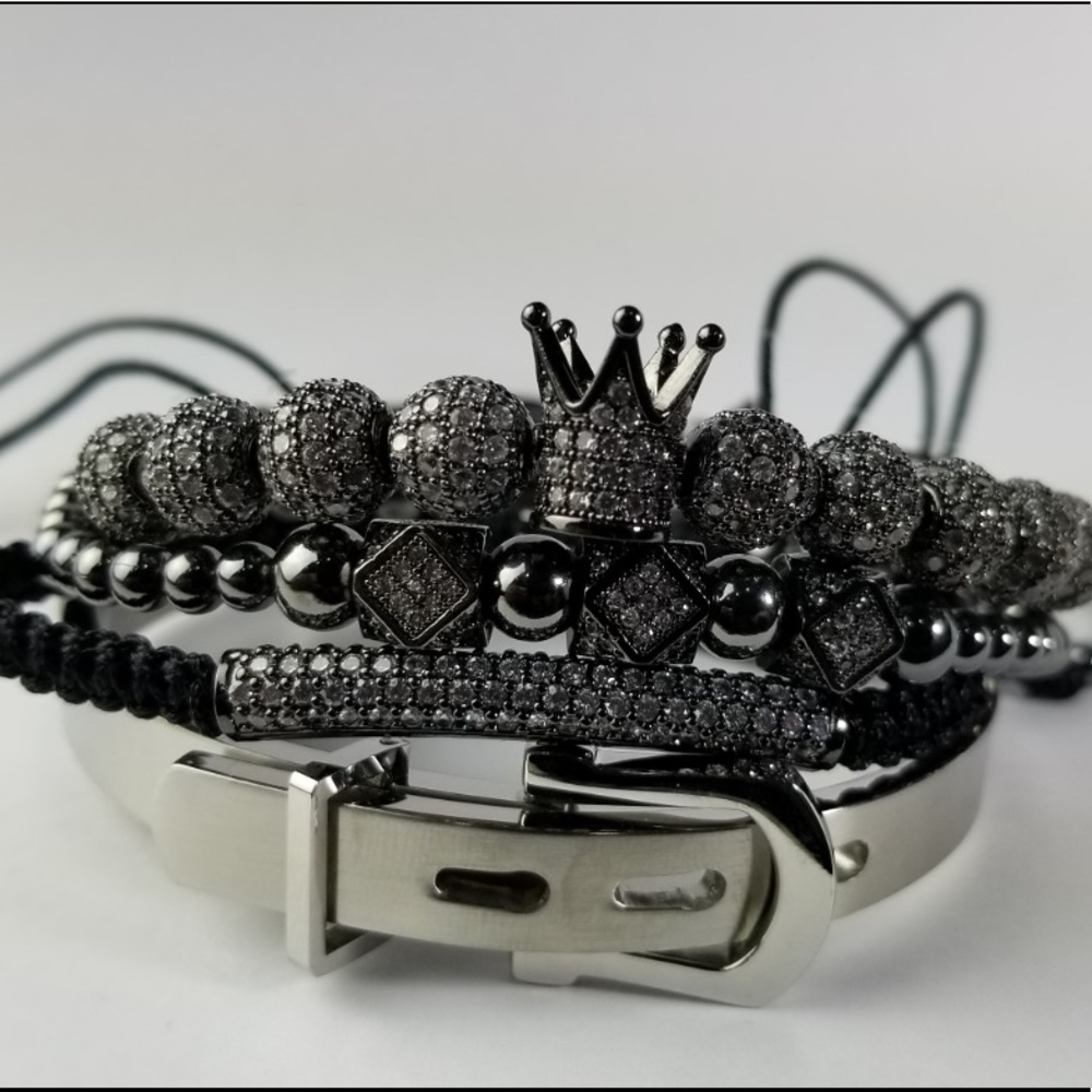 Luxury black and silver bracelets